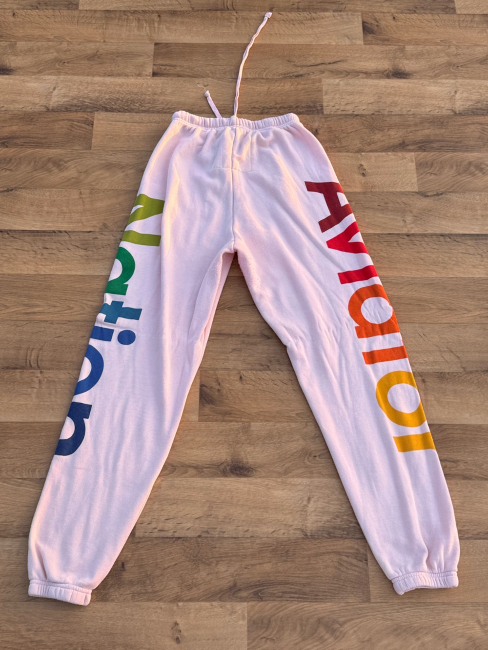 Women’s Pink Rainbow-Print Sweatpants - Picture 3 of 4